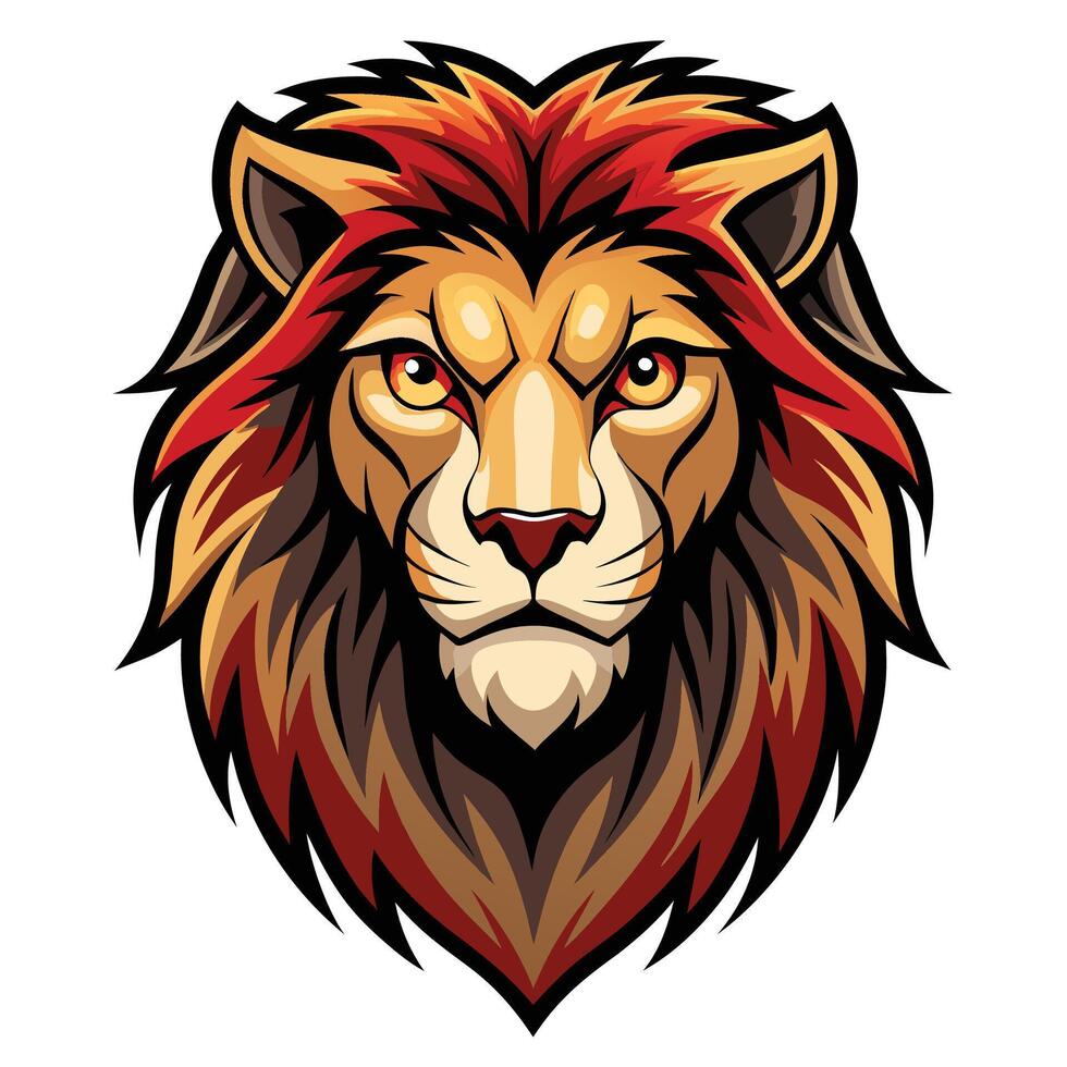 lion head mascot mascot head illustration on a white background vector