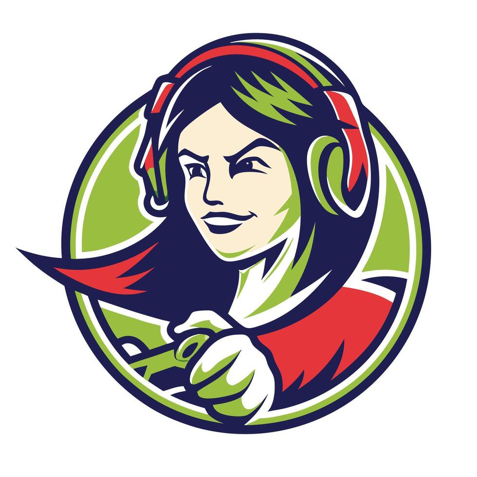a woman controller on a white background vector