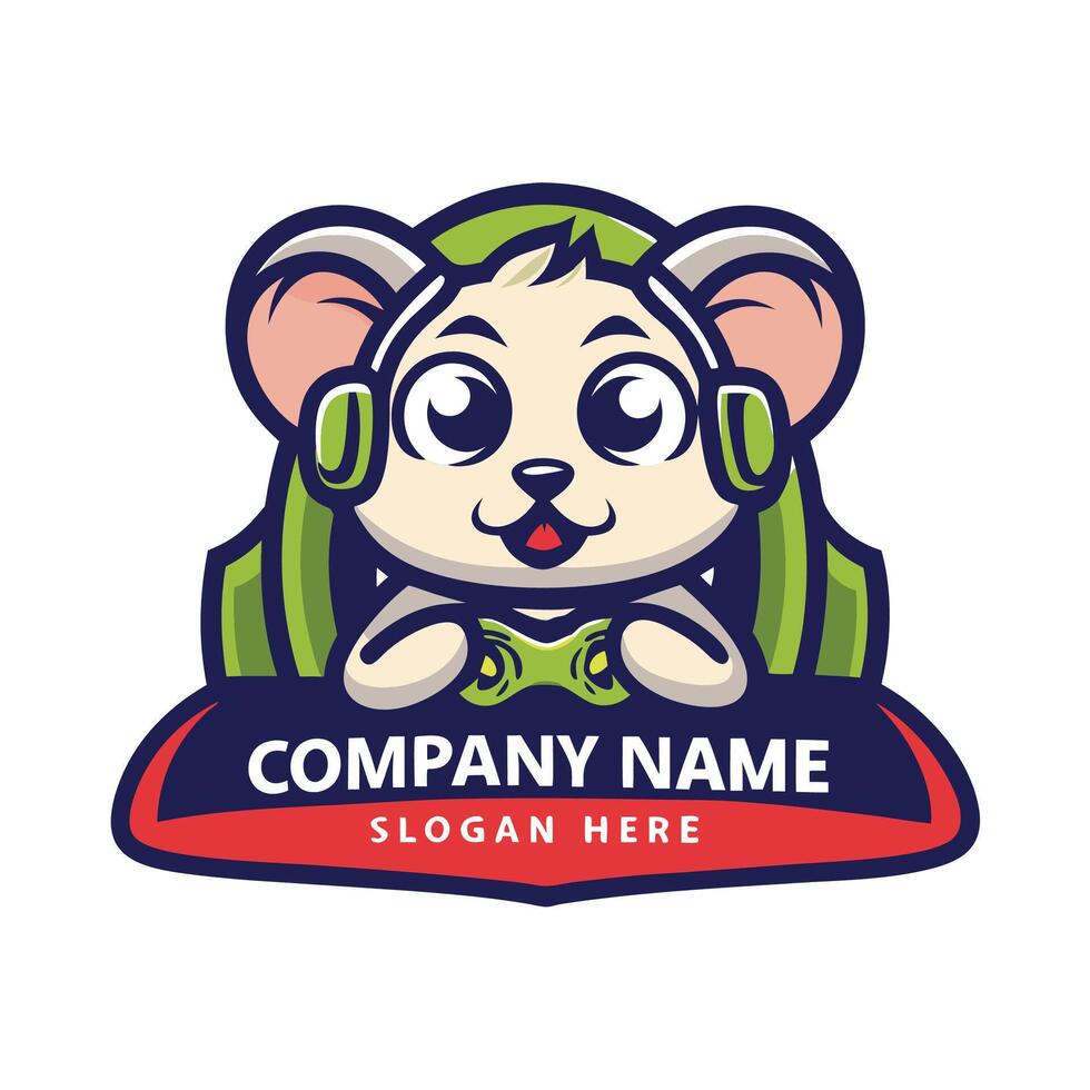 a cartoon mouse with headphones on his head vector