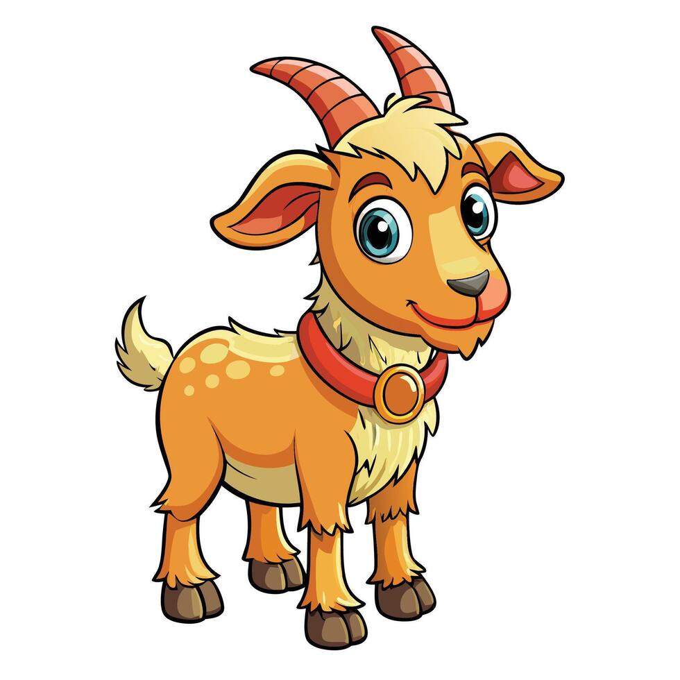 goat cartoon on a white background vector