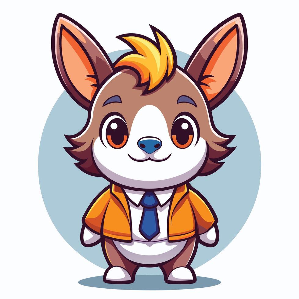 cartoon dog wearing a suit and tie vector