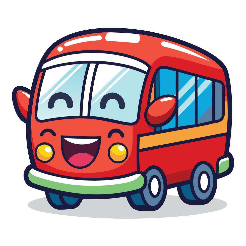 a cartoon bus face on a white background vector