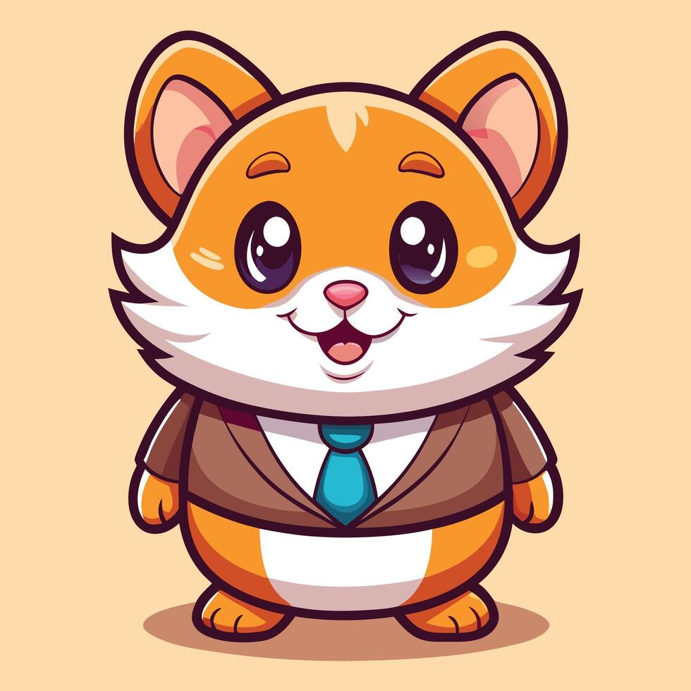 cartoon corgi in a suit and tie vector