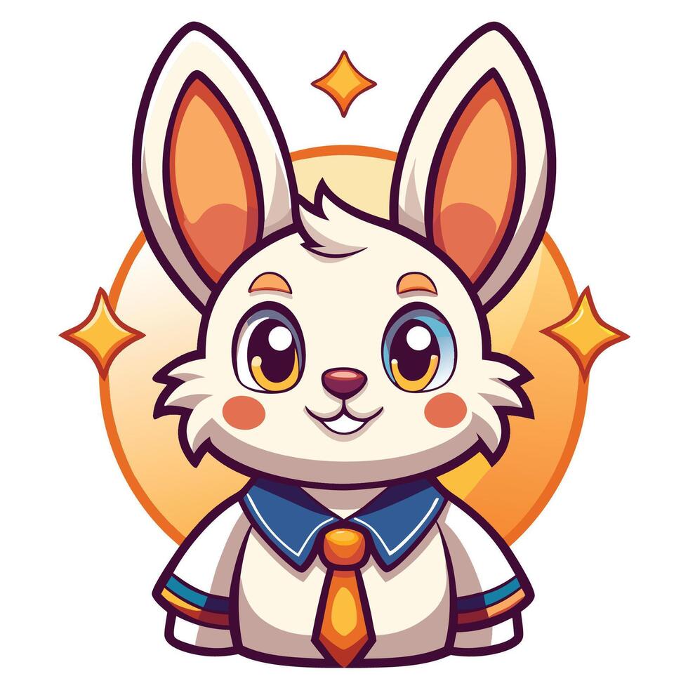 a cartoon bunny wearing a tie and tie on a white background vector