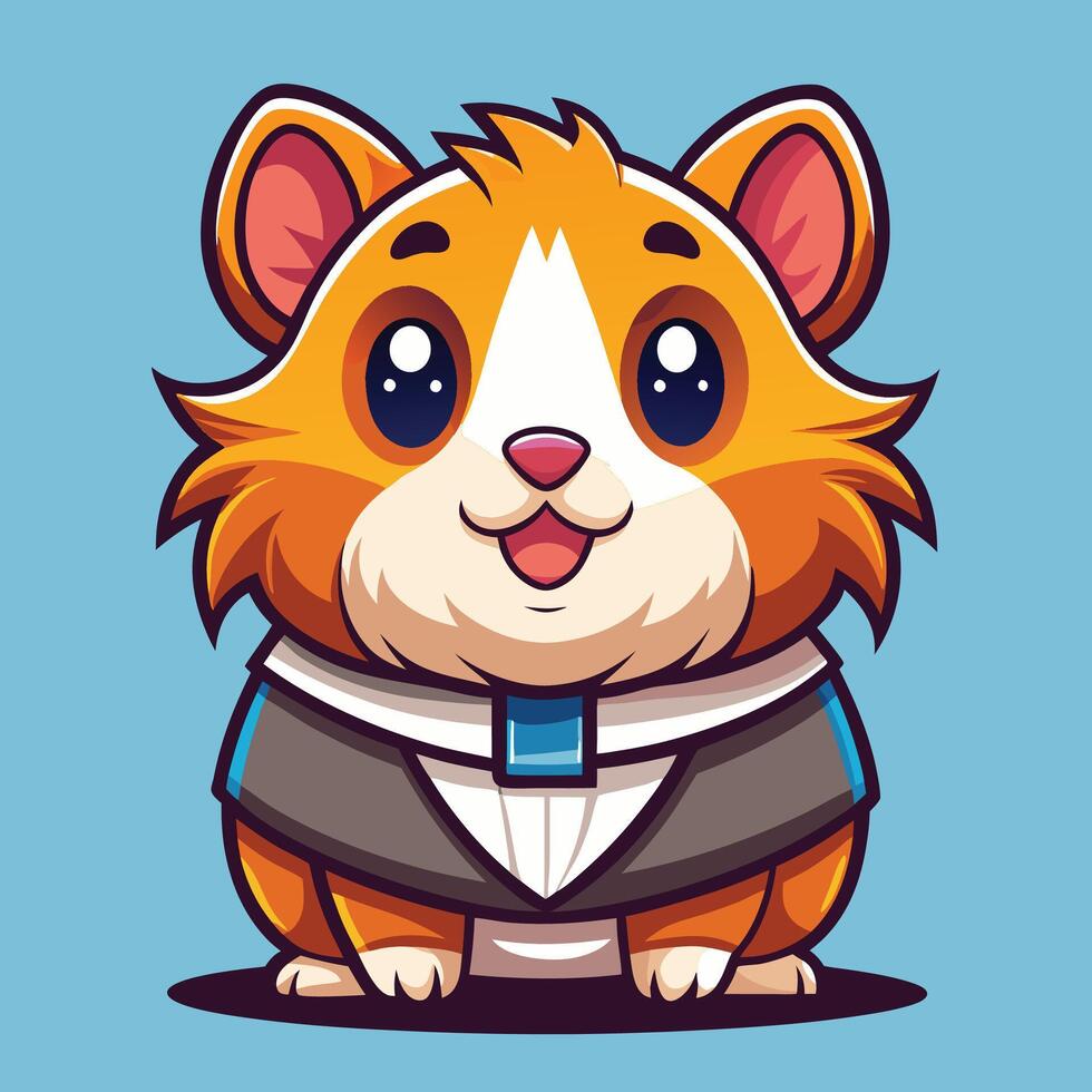 a cartoon hamster wearing a tie and sitting down vector