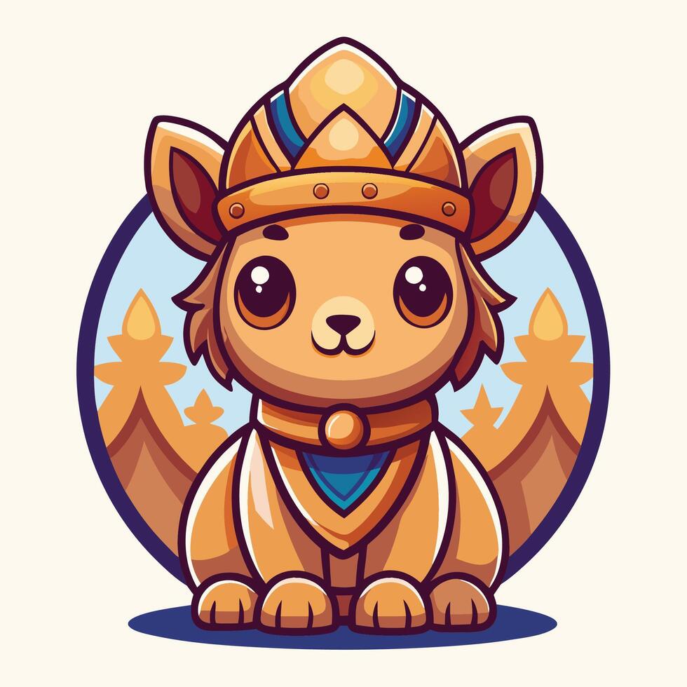 a cartoon lion wearing a crown and holding a sword on a white background vector