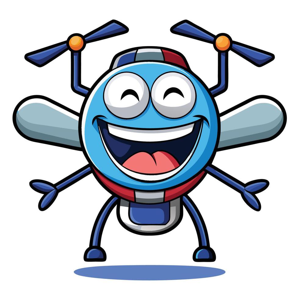 a cartoon insect with a happy face and two arms vector