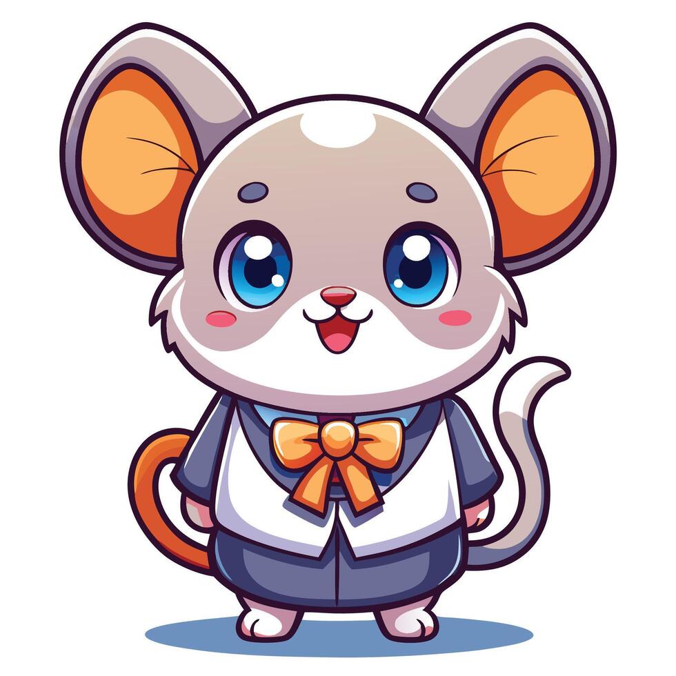 a cartoon mouse in a suit and tie on a white background vector