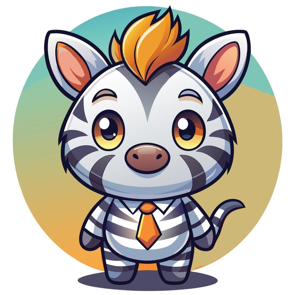 a cartoon zebra wearing a tie and tie vector