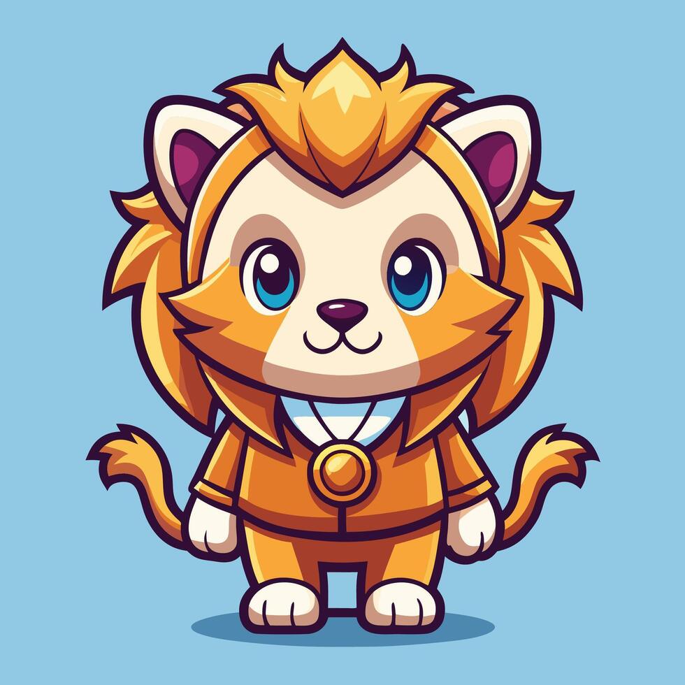 a cartoon lion in a suit with a blue tie vector