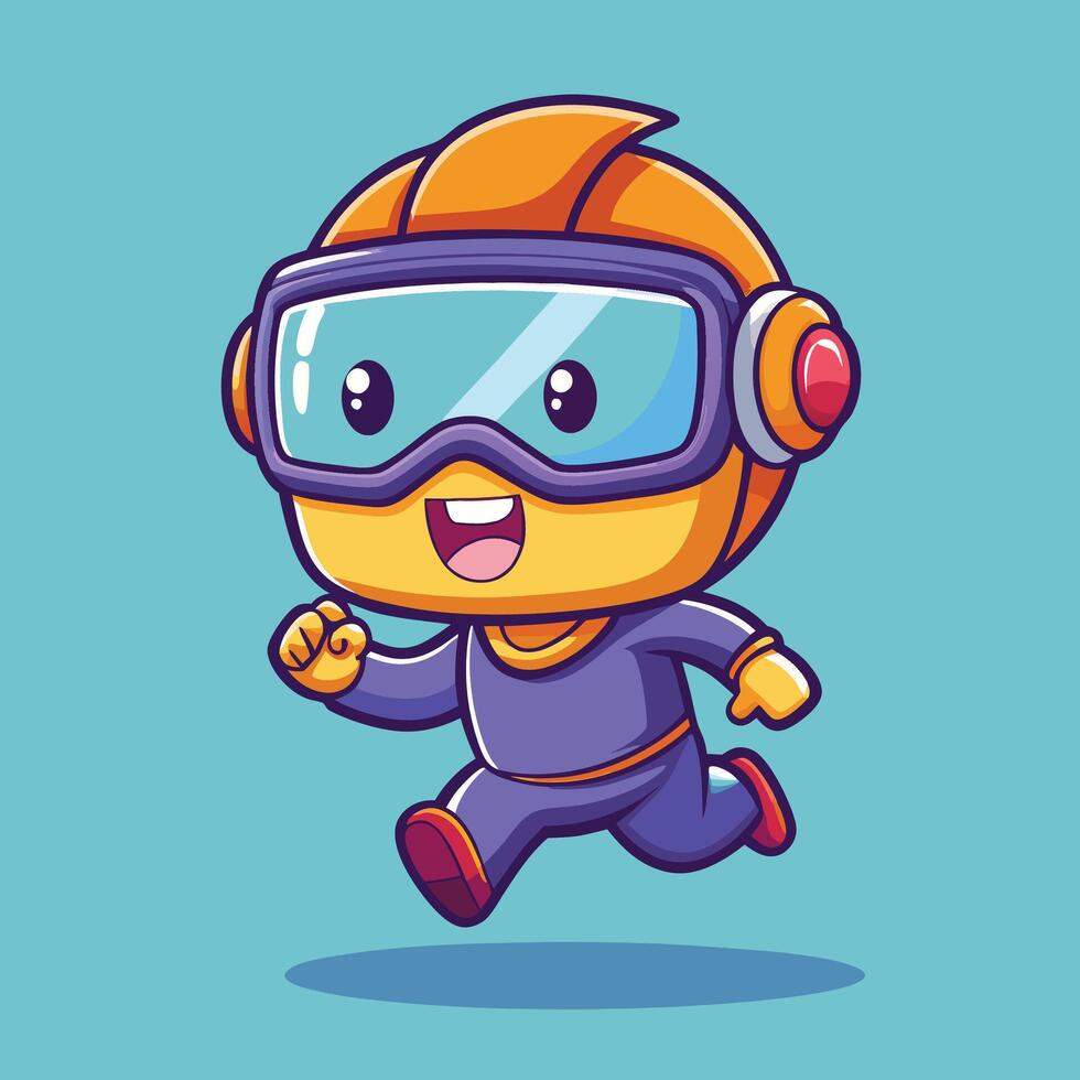 cartoon character running vector