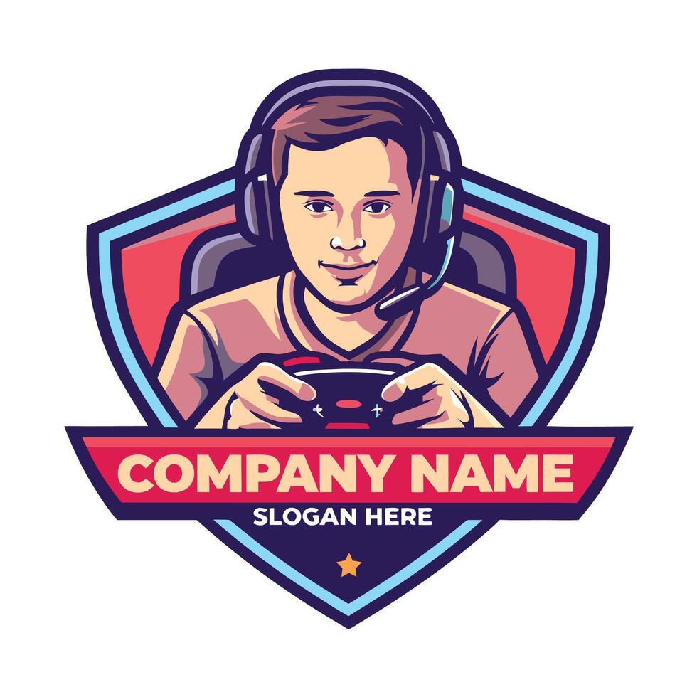 a man playing vgames on a computer vector
