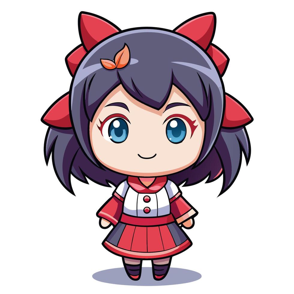 cute a cartoon character with blue eyes and red hair vector