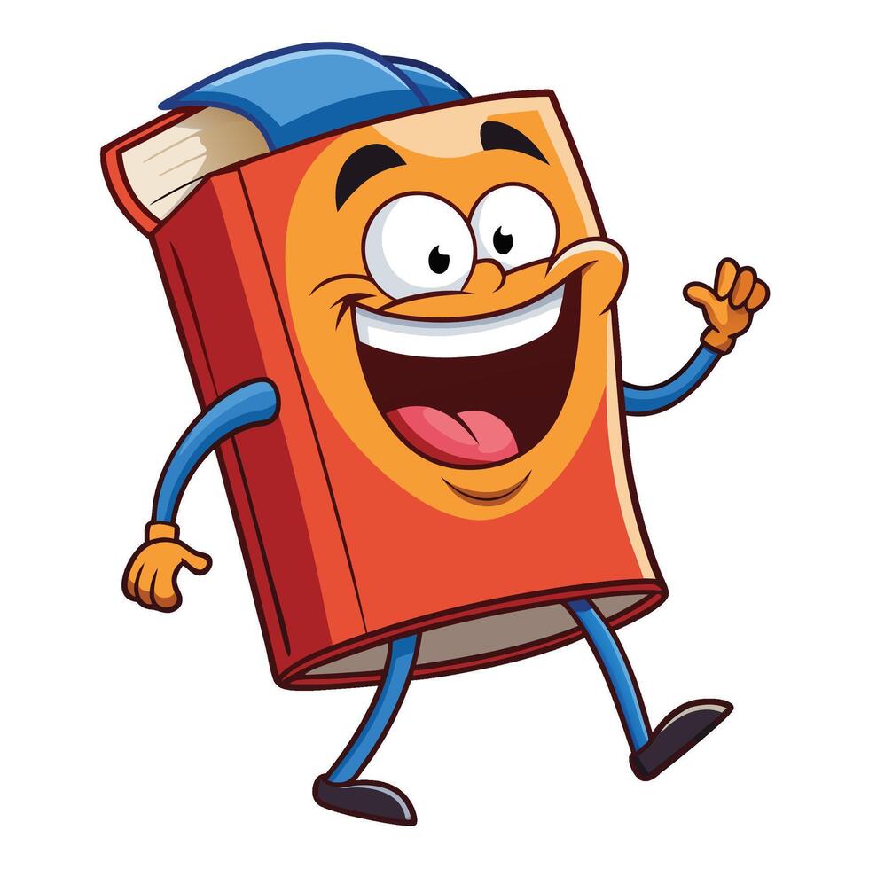 cartoon book character cute vector
