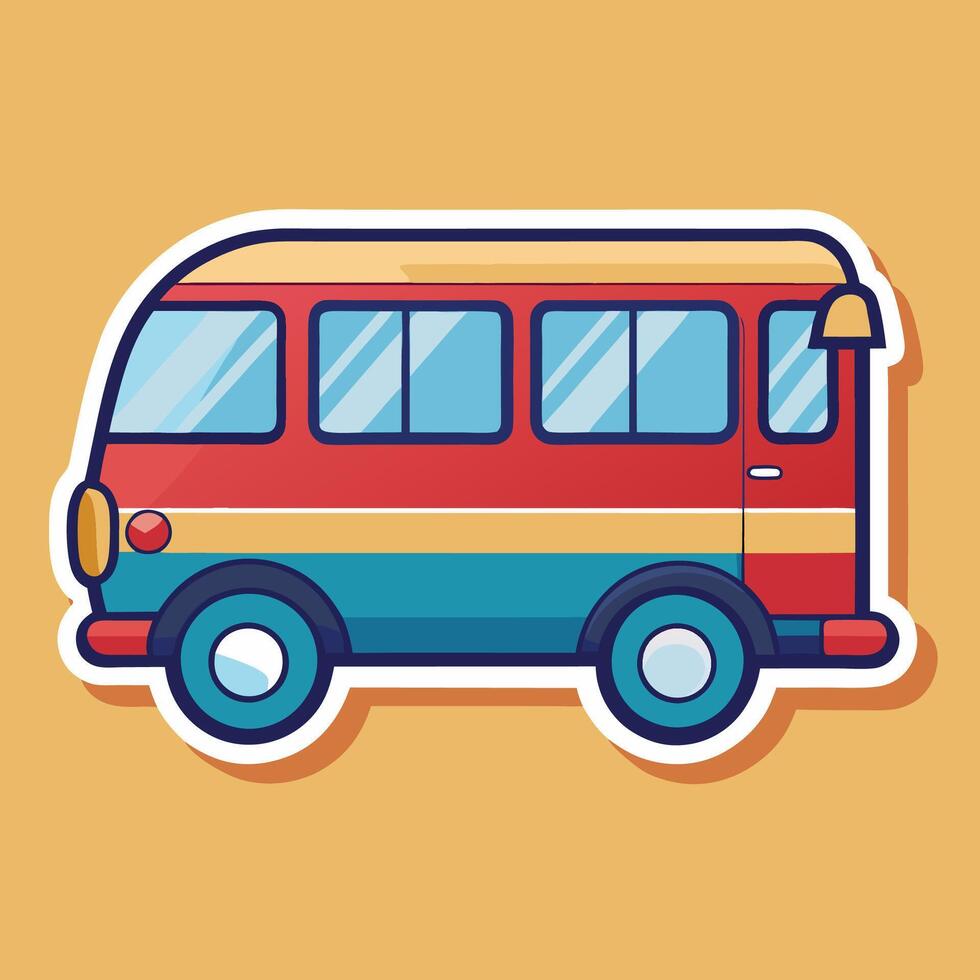 a cartoon bus on a yellow background vector