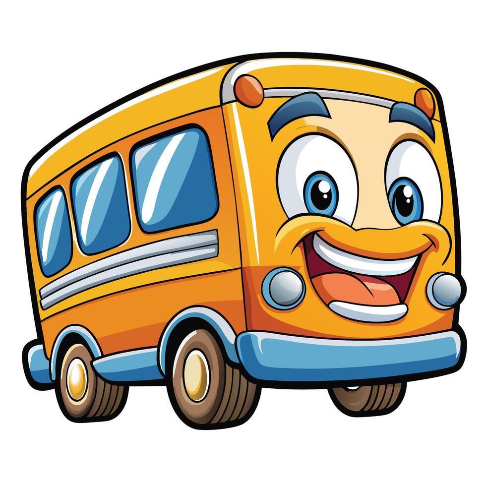 cartoon school bus illustration vector