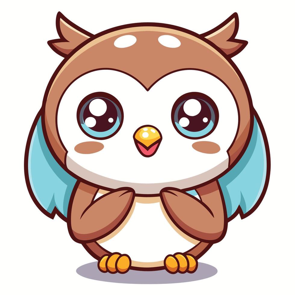 cute owl illustration on a white background vector