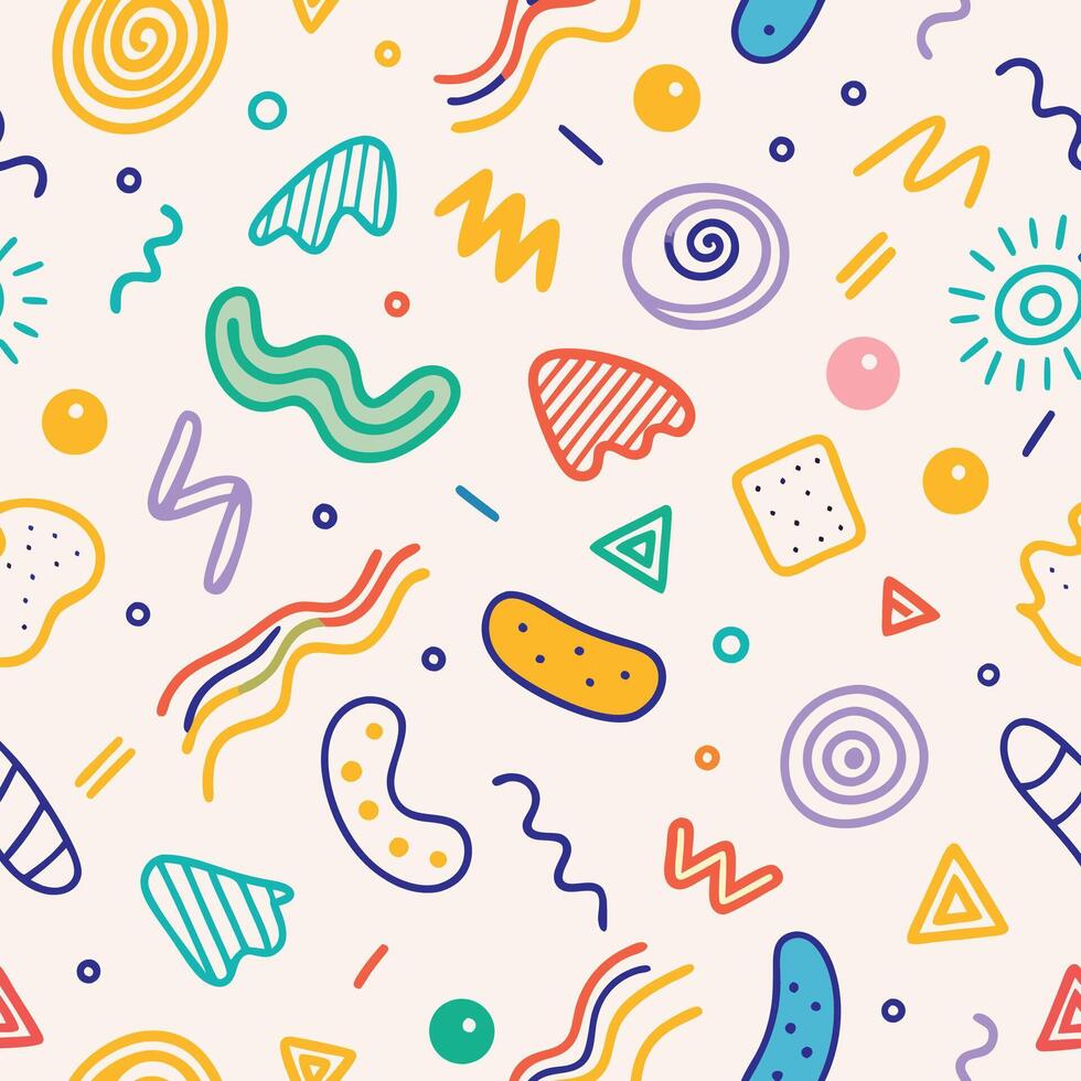 seamless pattern with colorful shapes vector