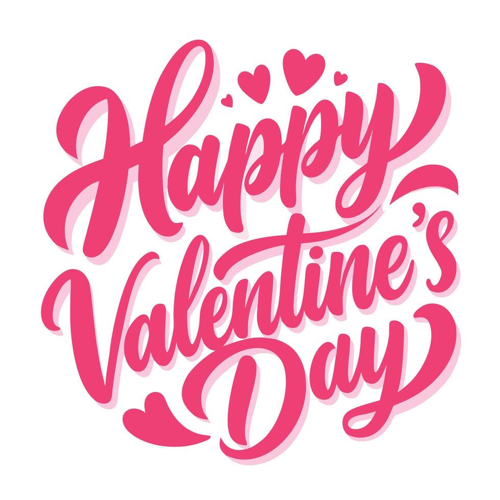 happy valentine's day lettering design illustration vector