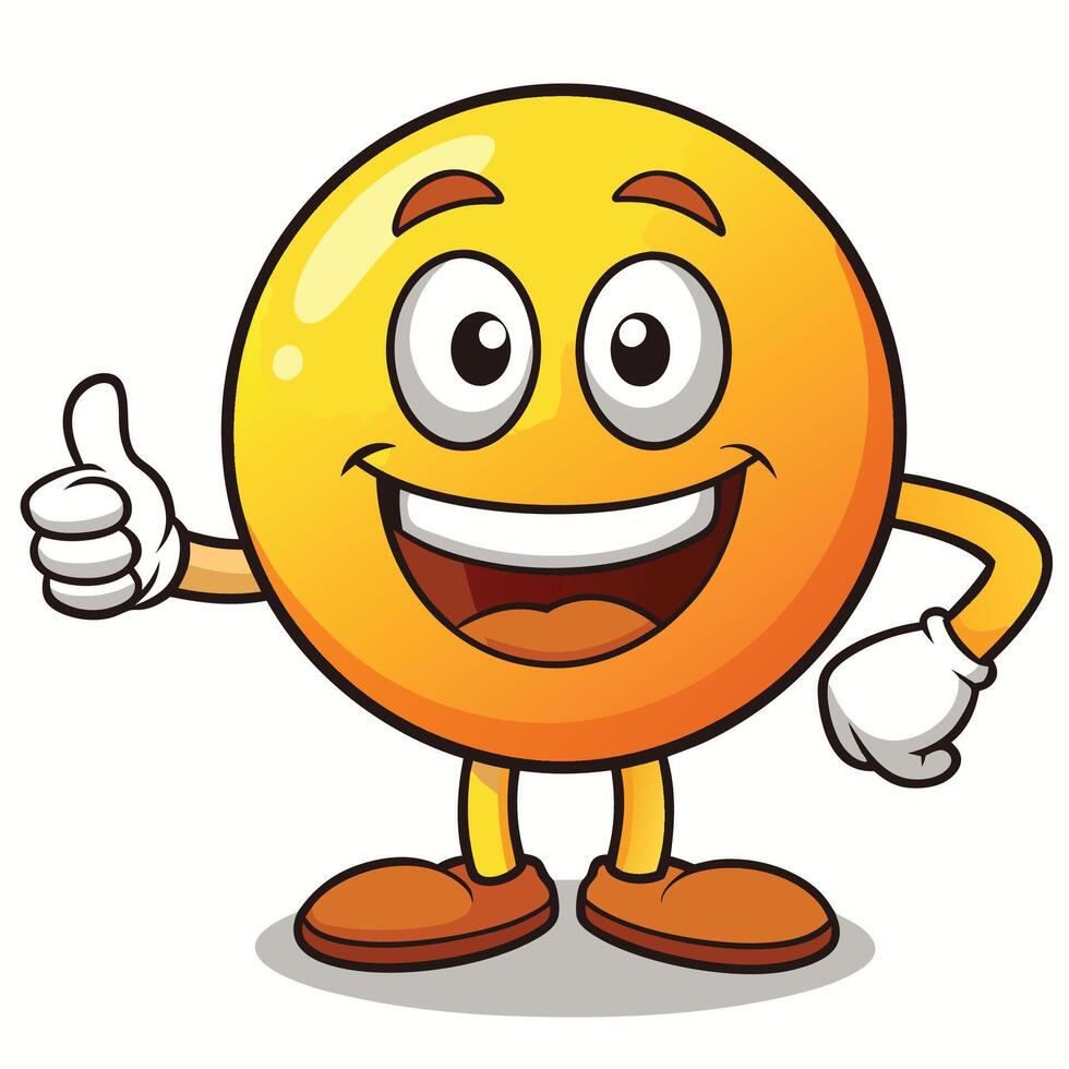 emoticon character showing thumbs up and giving a thumbs up vector