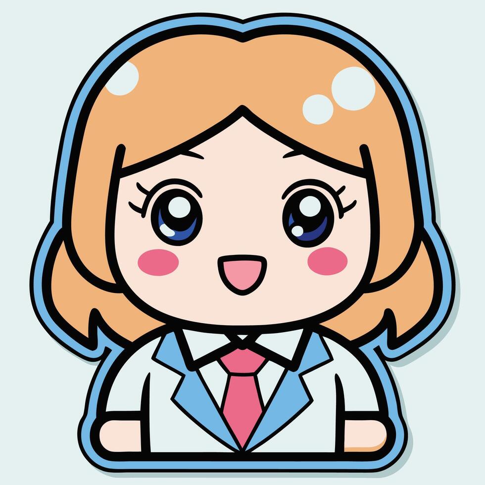 a sticker of a woman in a suit vector