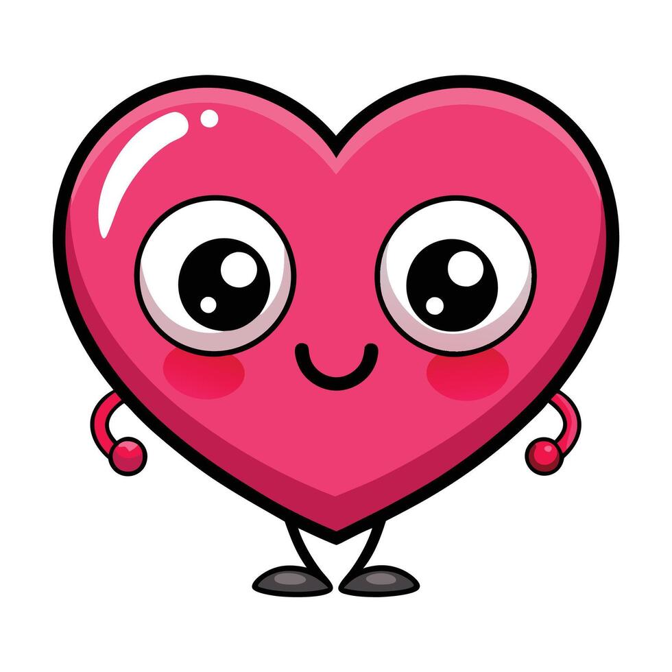 a cartoon heart with big eyes and a smile vector