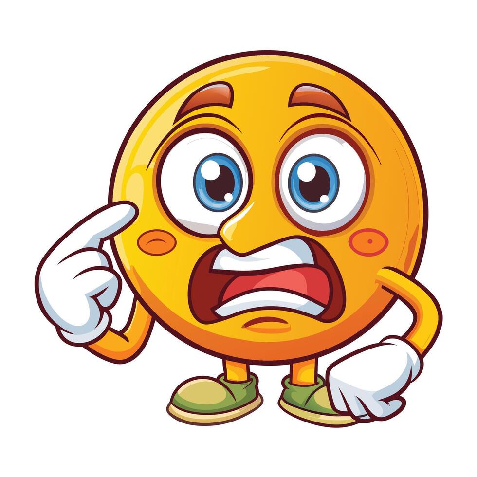 emoticon character with angry expression illustration vector