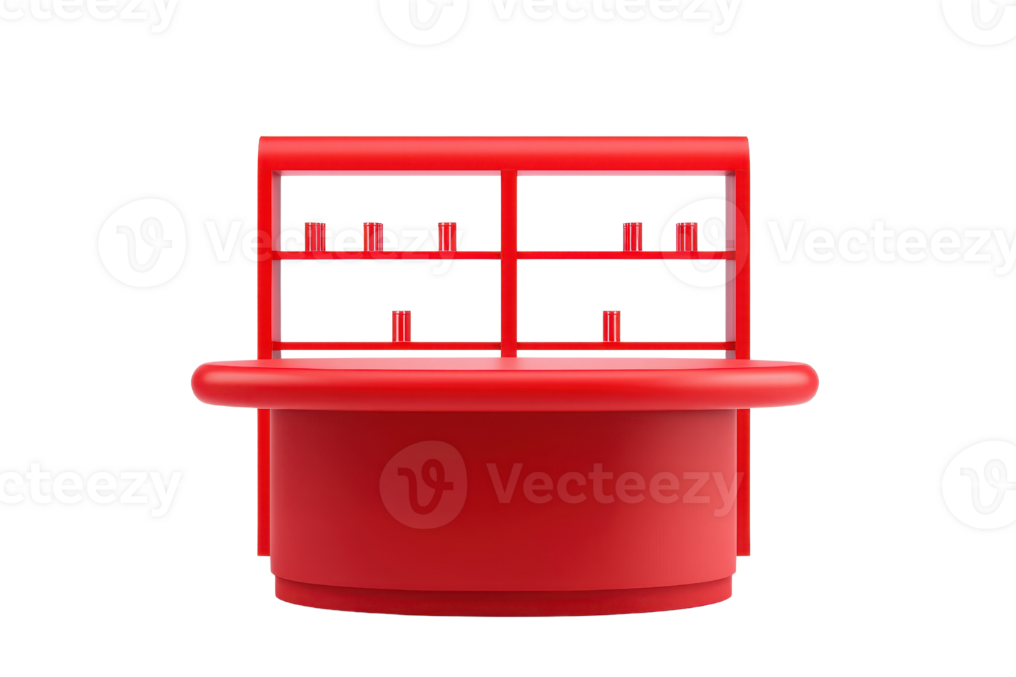 A vibrant red container with a divided upper section, featuring multiple slots for organized storage. png