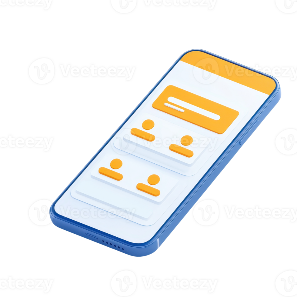 A smartphone displaying a user interface with profiles and a text input field. png
