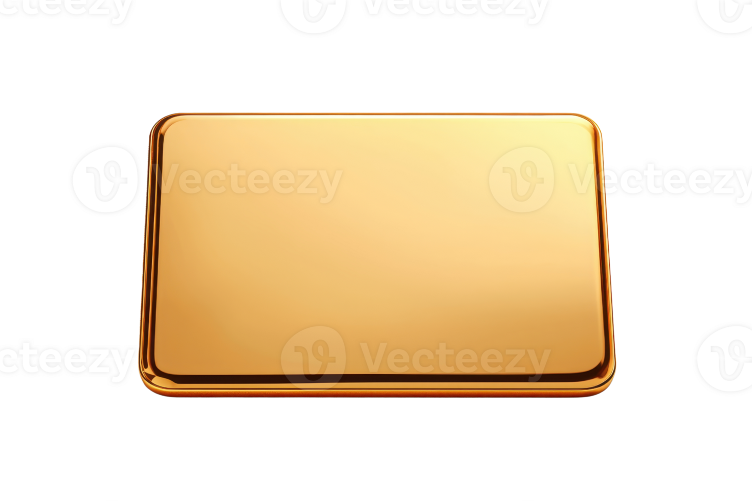 A shiny, rectangular gold bar with smooth edges, reflecting light and showcasing its luxurious appearance. png