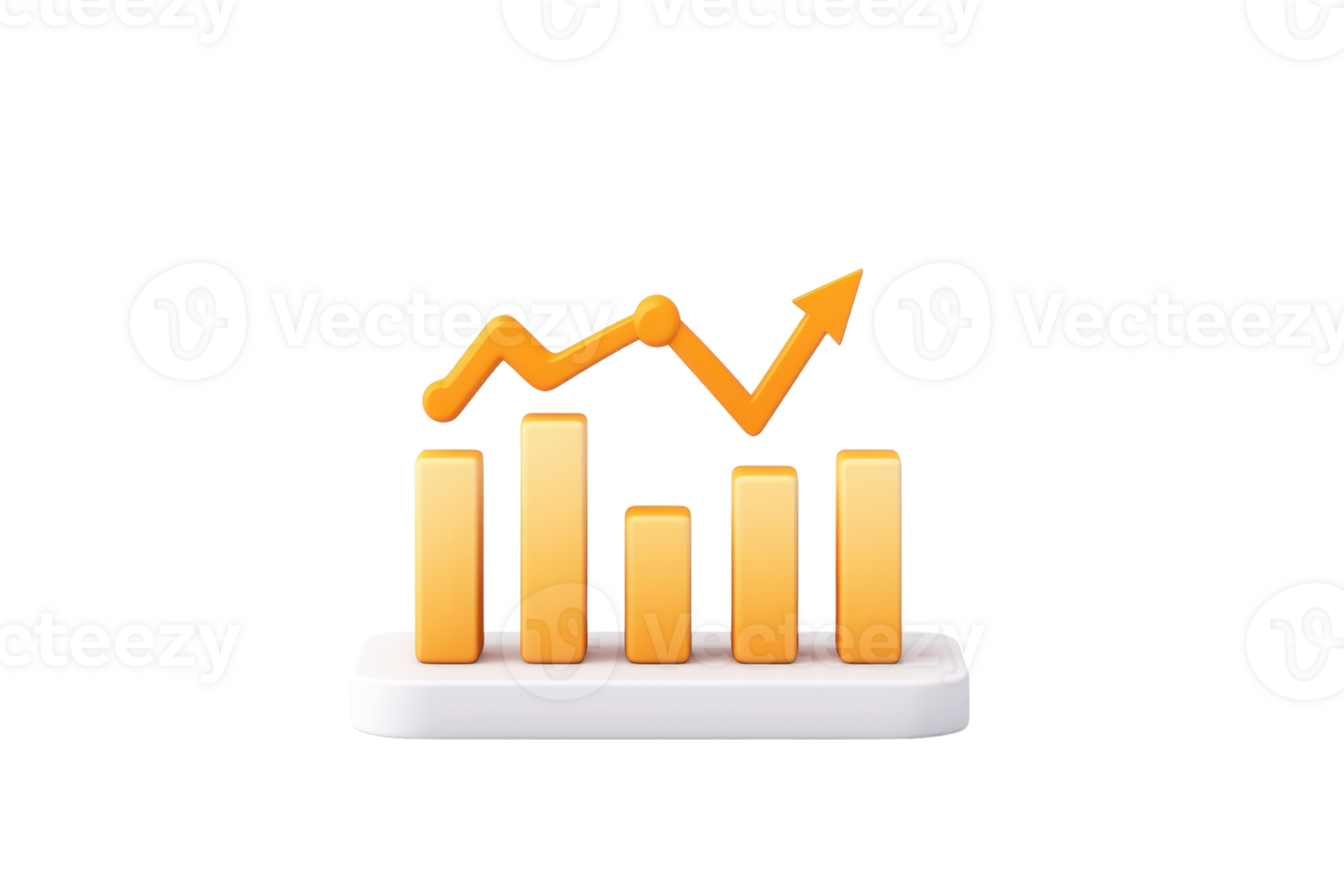 A stylized, orange graph displaying upward trends with bars and a line, symbolizing growth and success in data representation. png