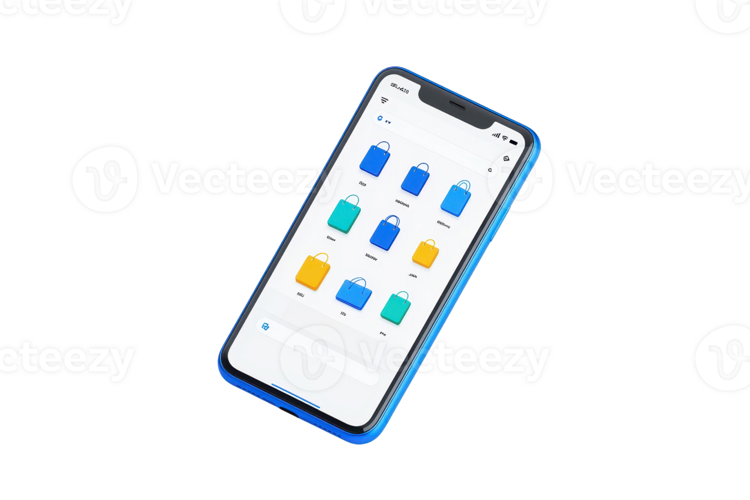 A sleek smartphone displaying a vibrant array of app icons arranged in grid format. png