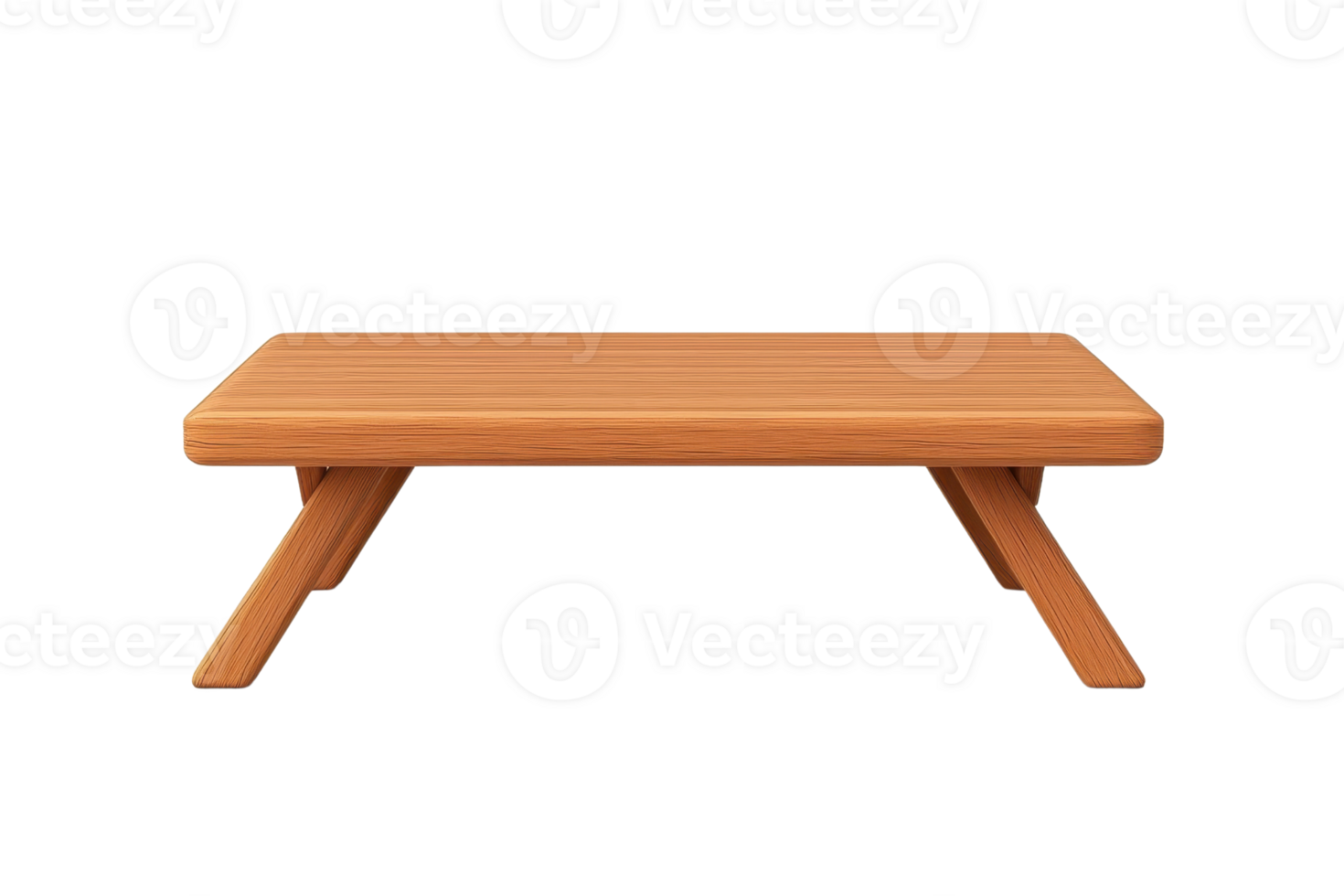 A simple wooden table with angled legs, showcasing a natural finish and minimalistic design. png
