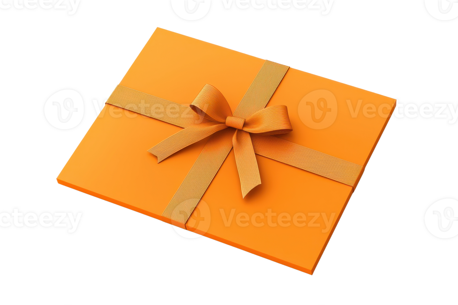 A vibrant orange gift box adorned with a sleek ribbon, perfect for celebrations and special occasions. png