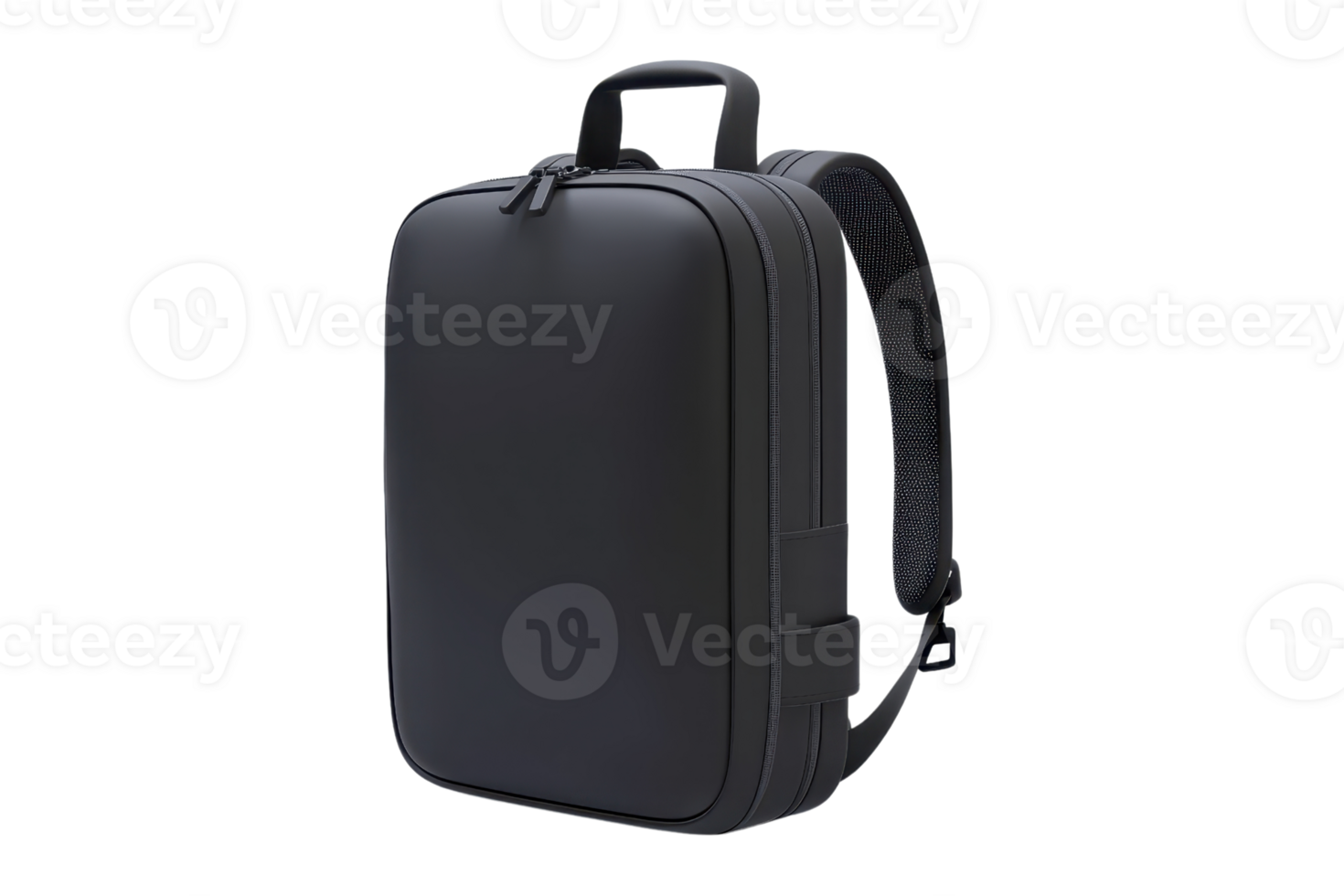 A sleek, modern backpack featuring a structured design and sturdy handle, ideal for carrying personal items or tech accessories. png