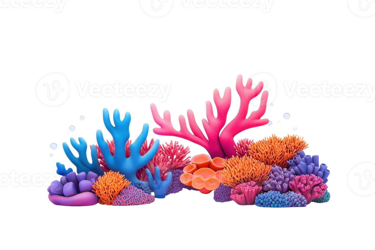 A vibrant display of colorful corals featuring various shapes and textures, showcasing marine biodiversity. png