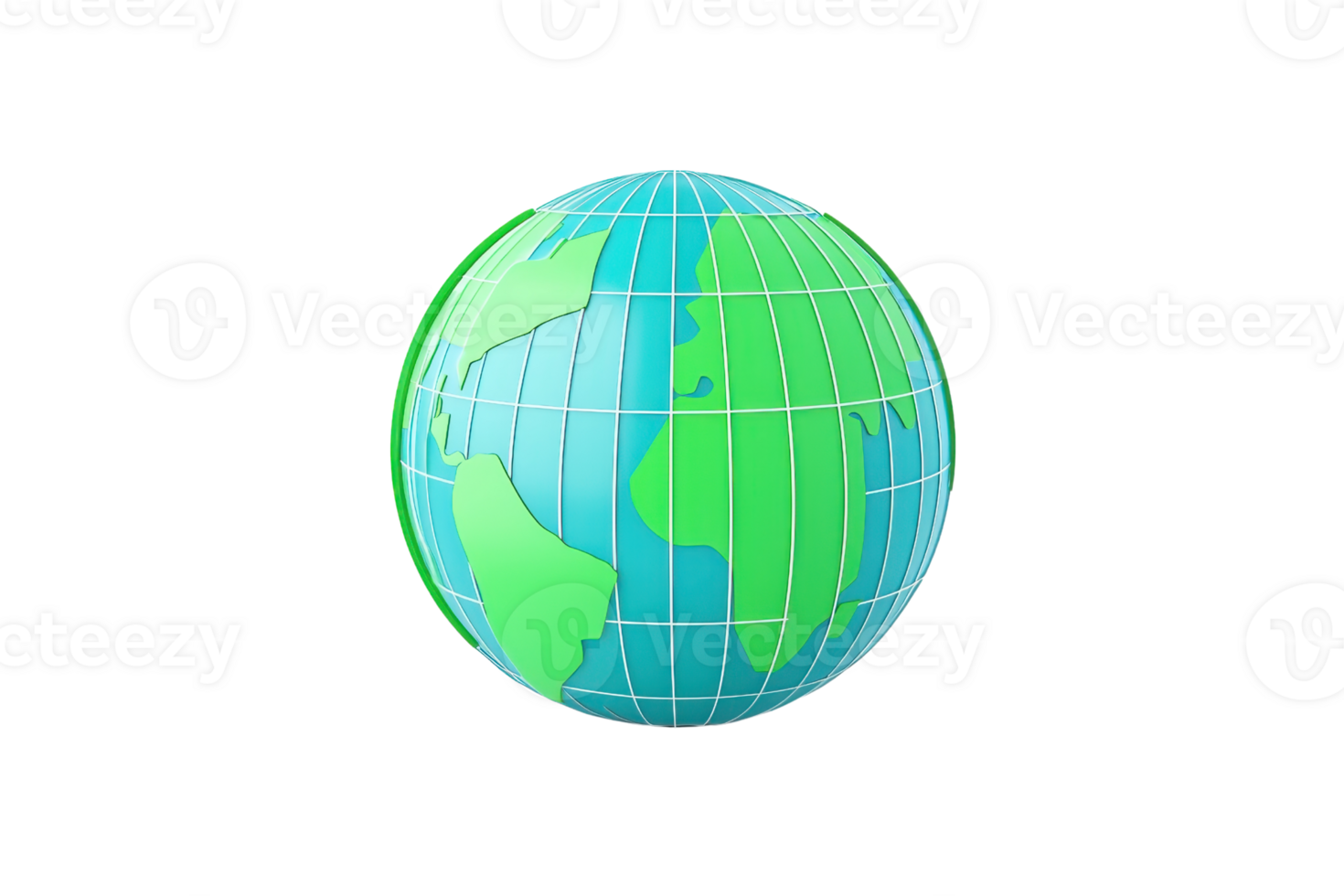 A colorful globe depicting continents in green and blue, representing Earth and its geographical features. png