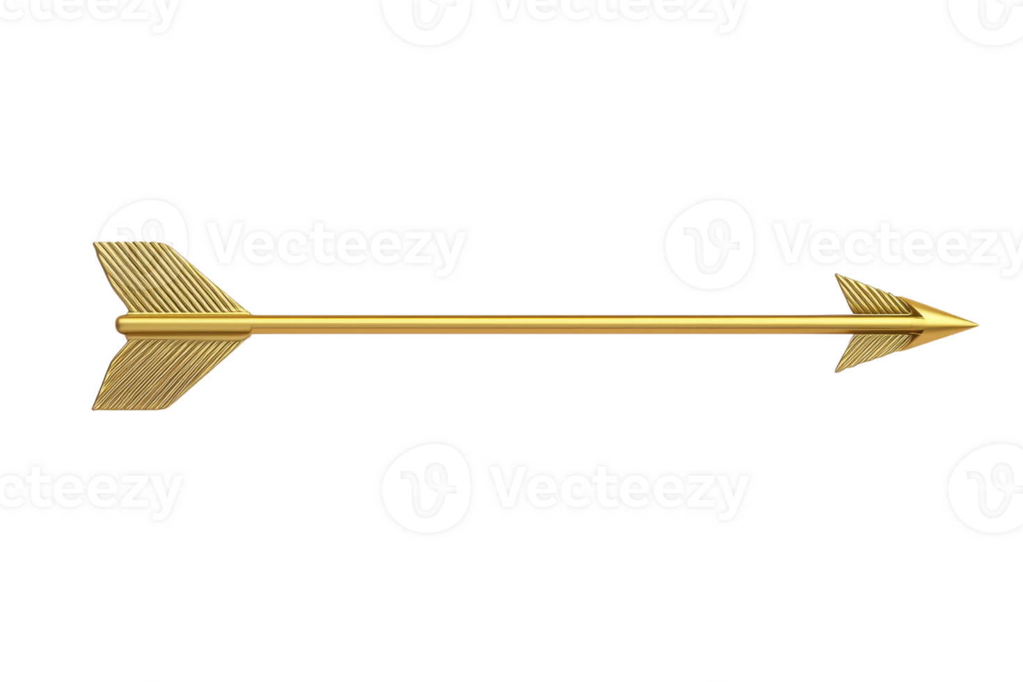 A sleek, golden arrow featuring distinct fletching, designed for precision and speed. png