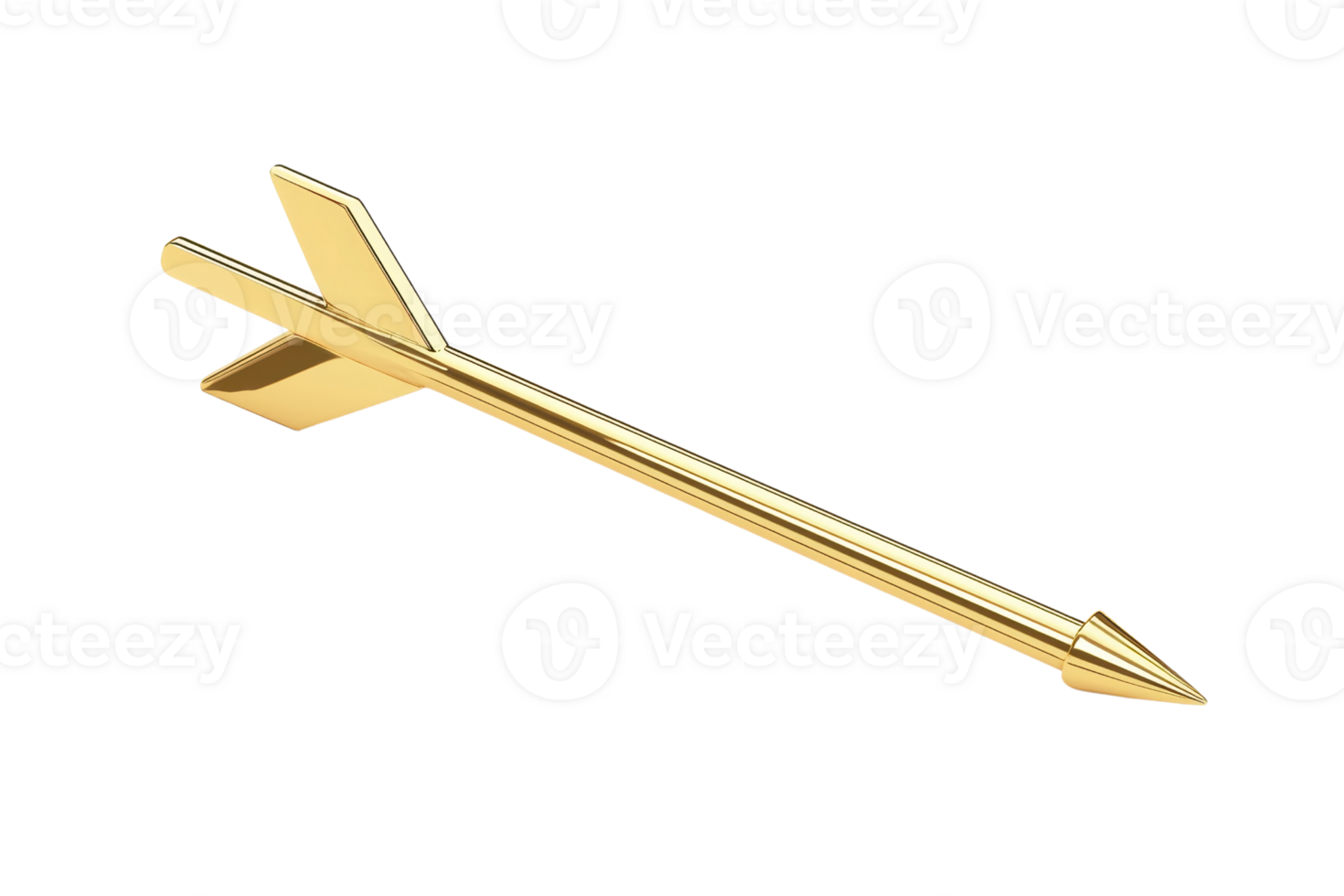 A sleek, golden arrow with a pointed tip and stabilizing fins, symbolizing precision and direction. png