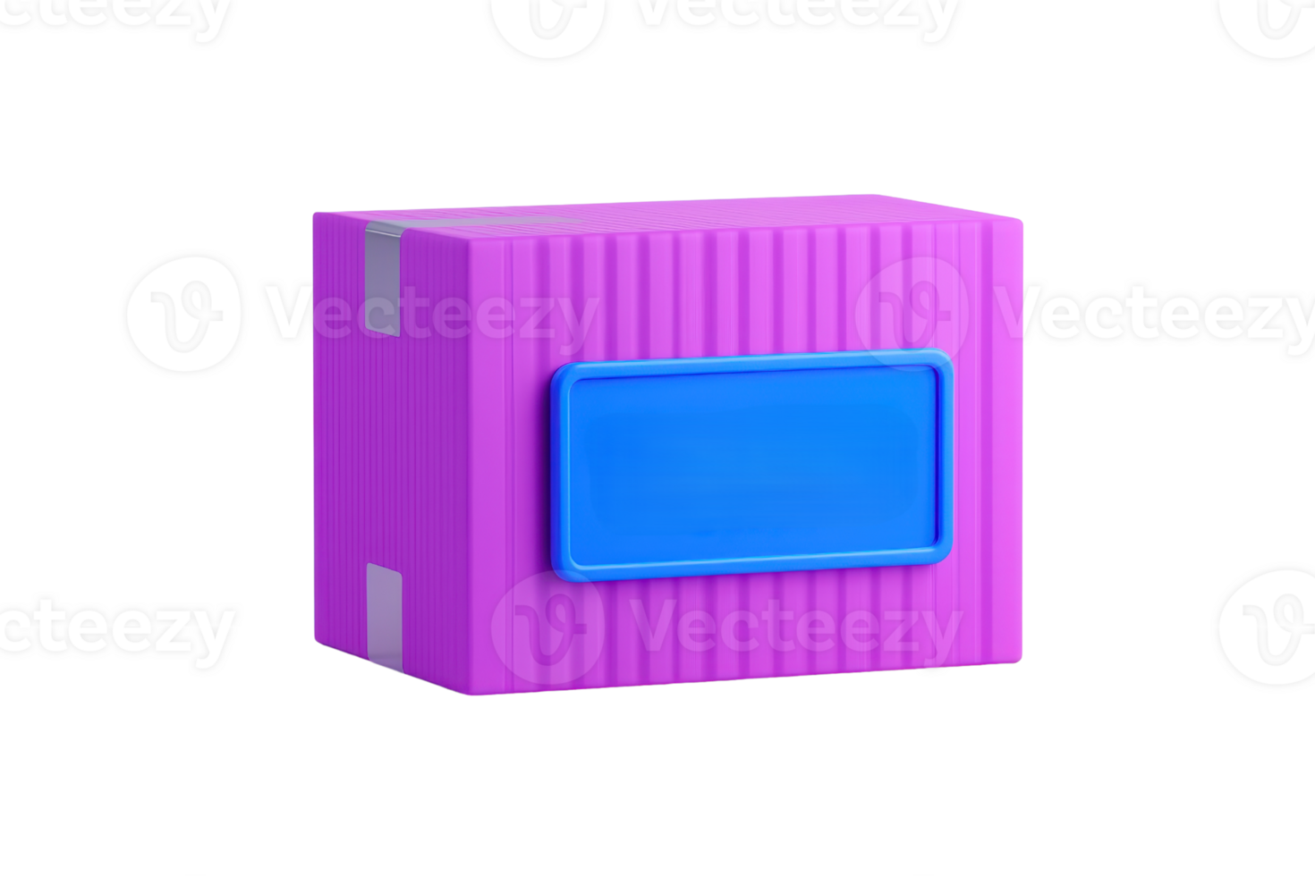 A vibrant pink container with a blue label area, featuring ribbed texture and metallic accents, ideal for storage or decorative purposes. png