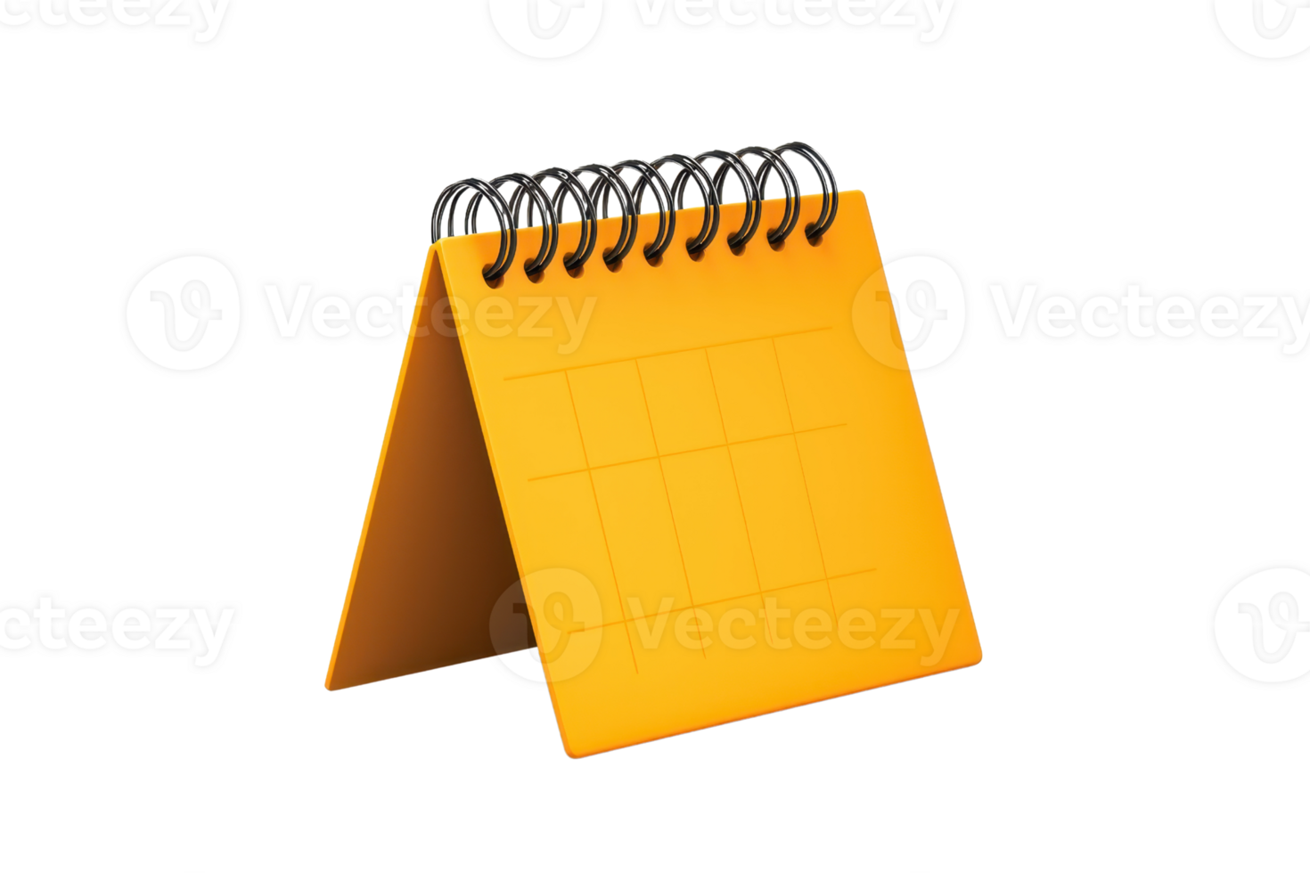 A vibrant yellow tabletop calendar featuring a simple grid design, perfect for organizing dates and appointments. png