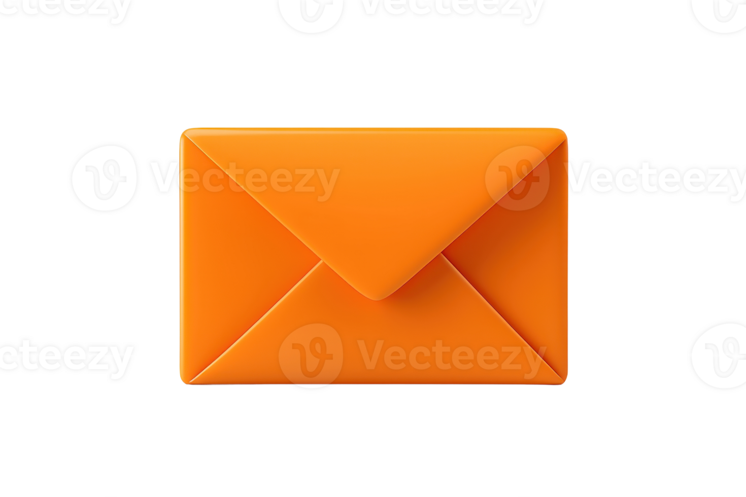A vibrant orange envelope with a pointed flap, featuring a sleek and modern design. png