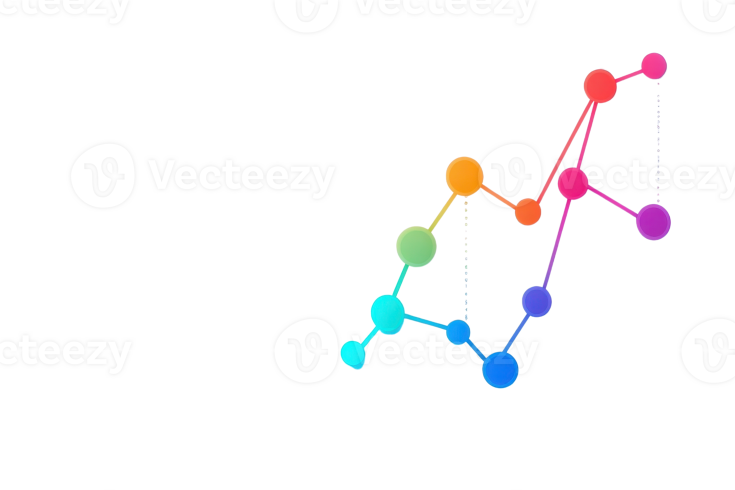A colorful line graph depicting data trends with varying colored dots representing data points. png