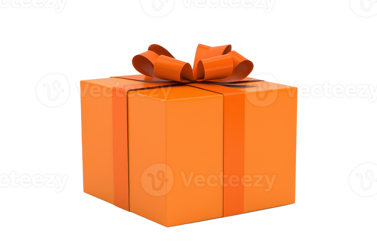 A bright orange gift box with a bow, symbolizing celebration and surprise. png