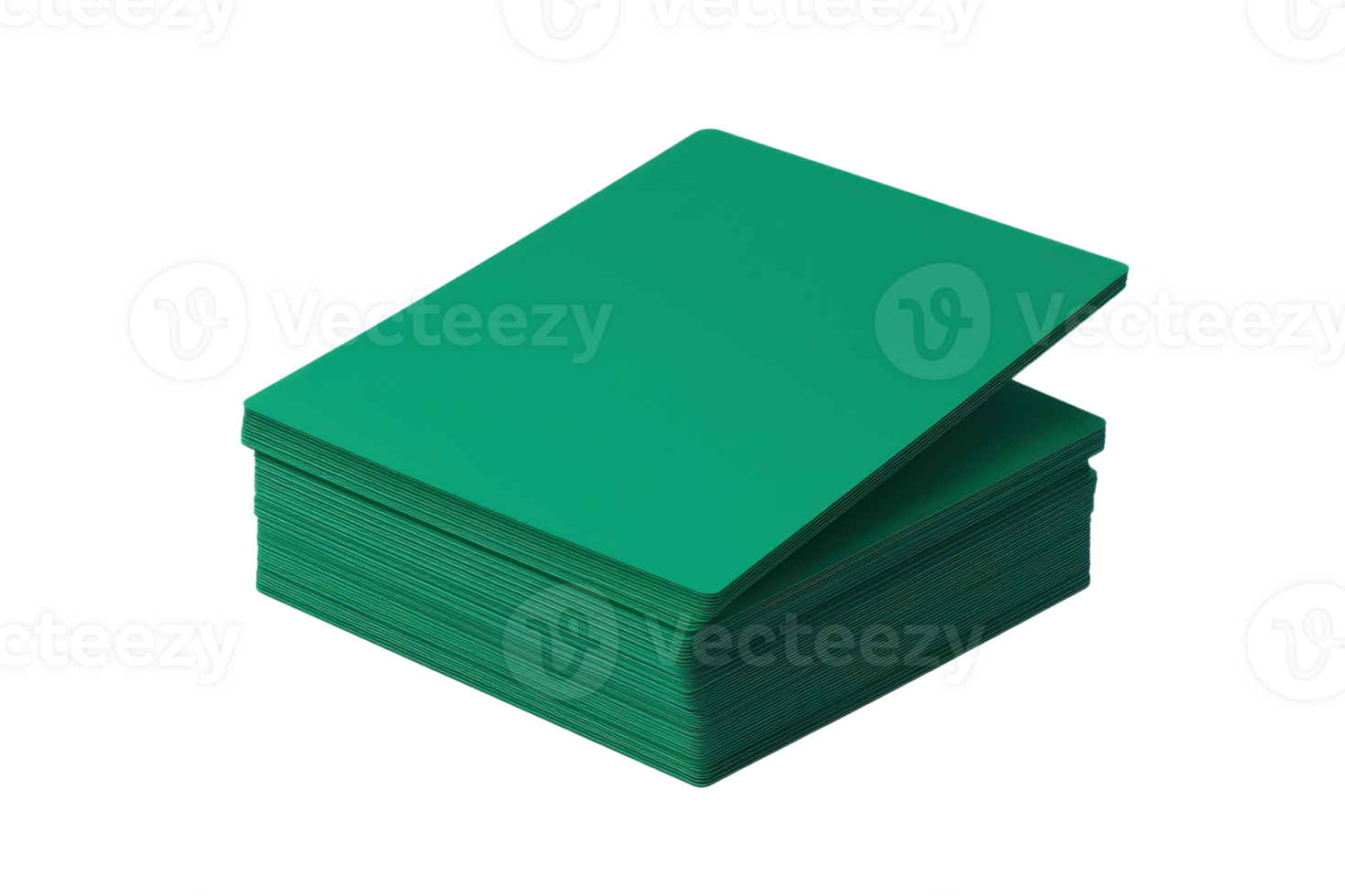 A stacked set of vibrant green sheets, neatly arranged with one slightly lifted, showcasing a smooth surface. png