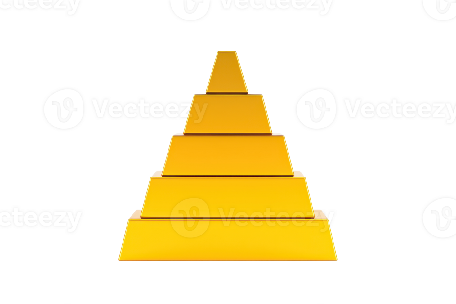 A pyramid of gold bars arranged in descending order, showcasing their shiny, lustrous surfaces. png