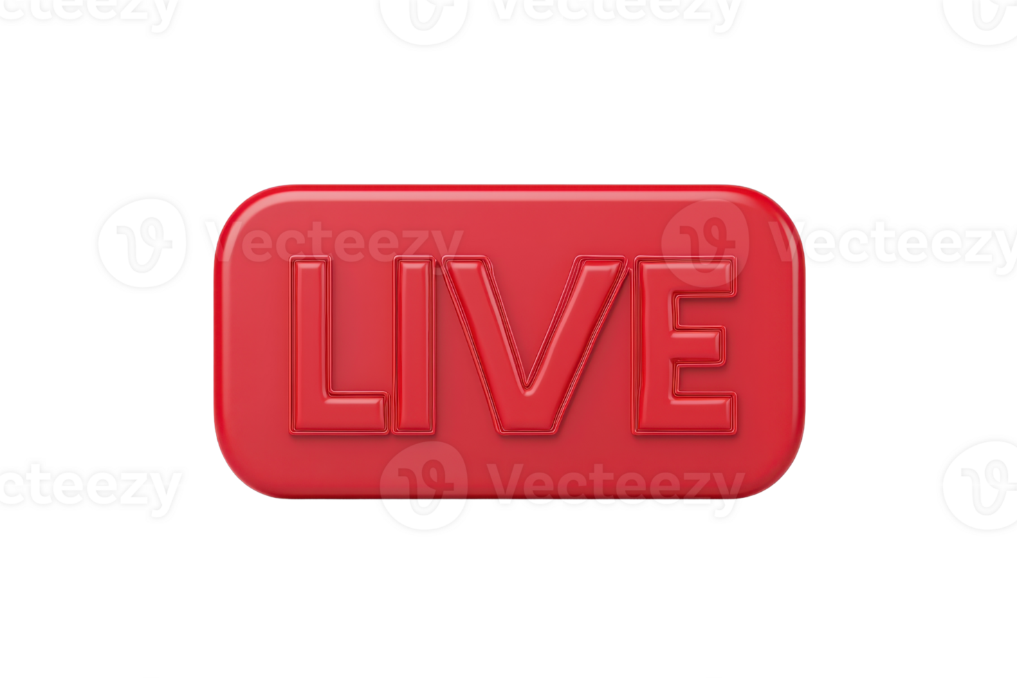 A bold red button with the word LIVE prominently displayed in uppercase letters. png