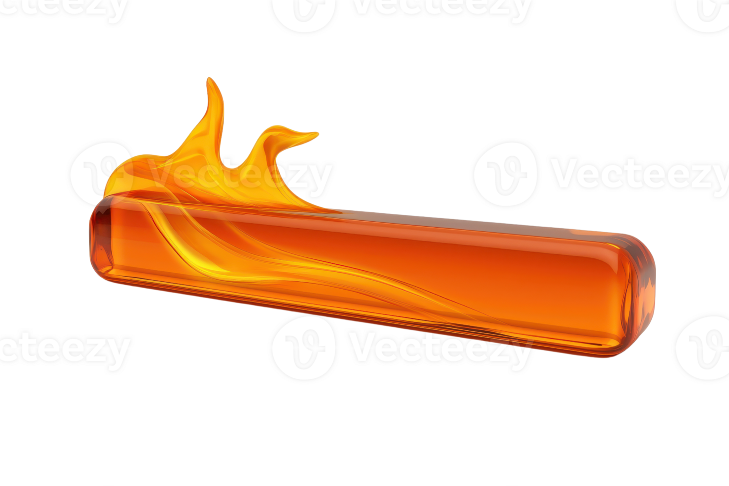 A bright orange tube with flames at one end, creating an impression of heat or combustion. png
