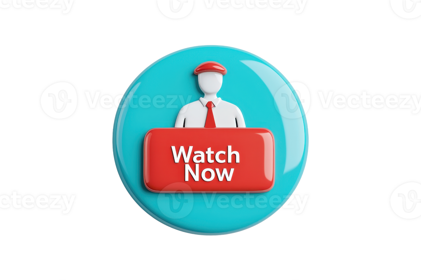 A circular button features a figure in a tie beside a prominent Watch Now label, designed to catch attention for content. png