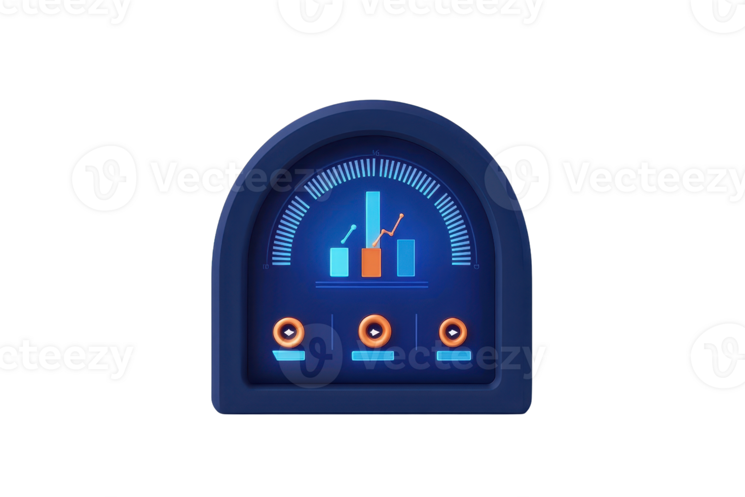 A digital gauge displaying performance metrics with bars and indicators representing various levels of measurement. png